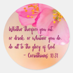 Sticker Rond Dieu Gloire Christian Floral Inspiration