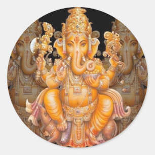 Sticker Rond Dieu hindou Ganesh