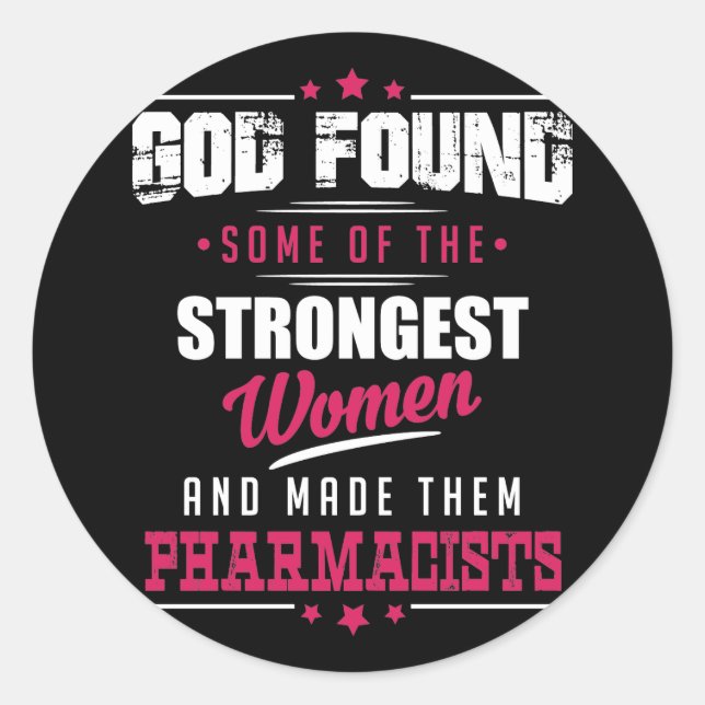 Sticker Rond Dieu Made Pharmaciens Hilarié Profession Design (Devant)