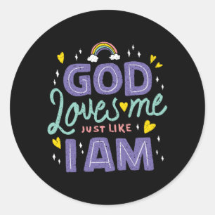 Sticker Rond Dieu m'aime