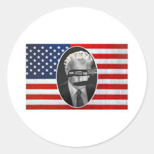 Sticker Rond Dieu sauve la reine anti-Trump