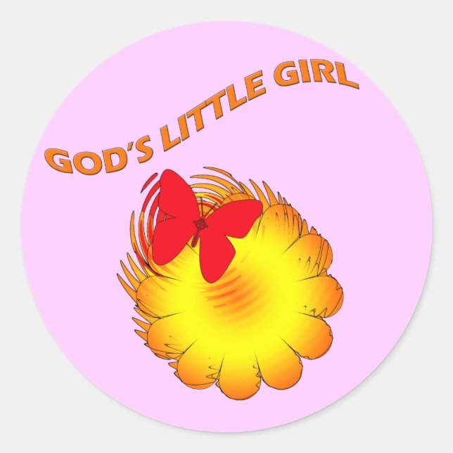 Sticker Rond Dieux Petite fille (Devant)