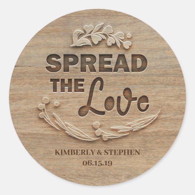 Sticker Rond Diffuser La Faveur Du Mariage D'Amour (Devant)