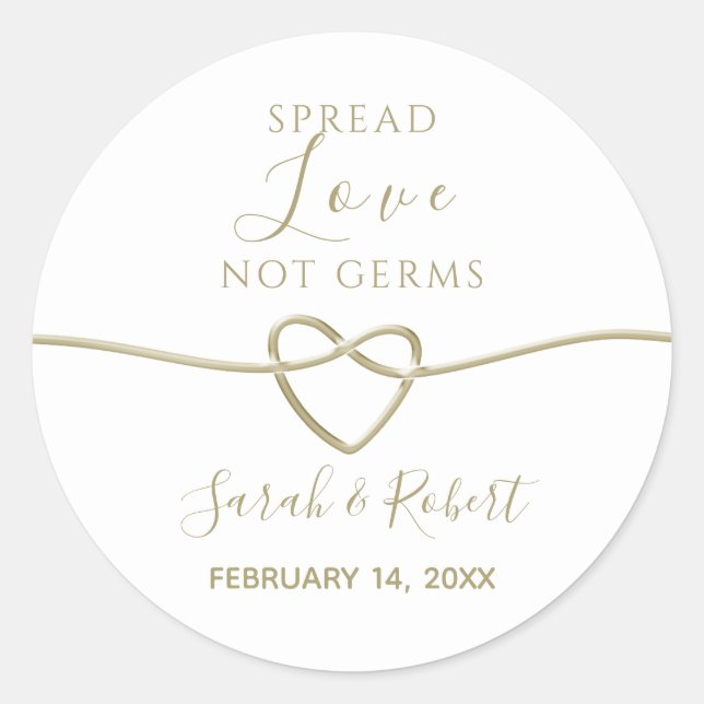 Sticker Rond Diffuser l'amour pas les germes Mariage simple (Devant)