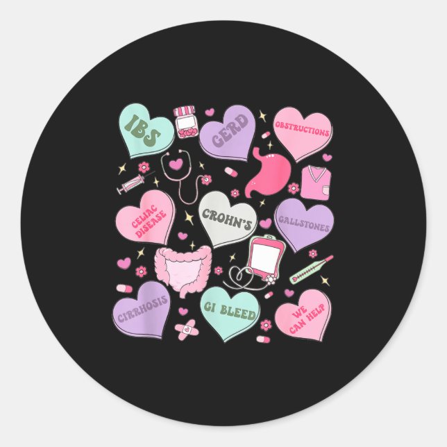 Sticker Rond Digestive Divas Gastroenterology Nurse Valentine E (Devant)