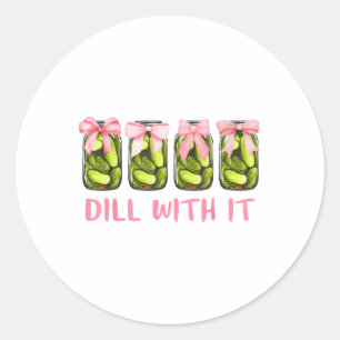 Sticker Rond Dill Avec Elle Canne Pickle Coquette Bows Femme Gi