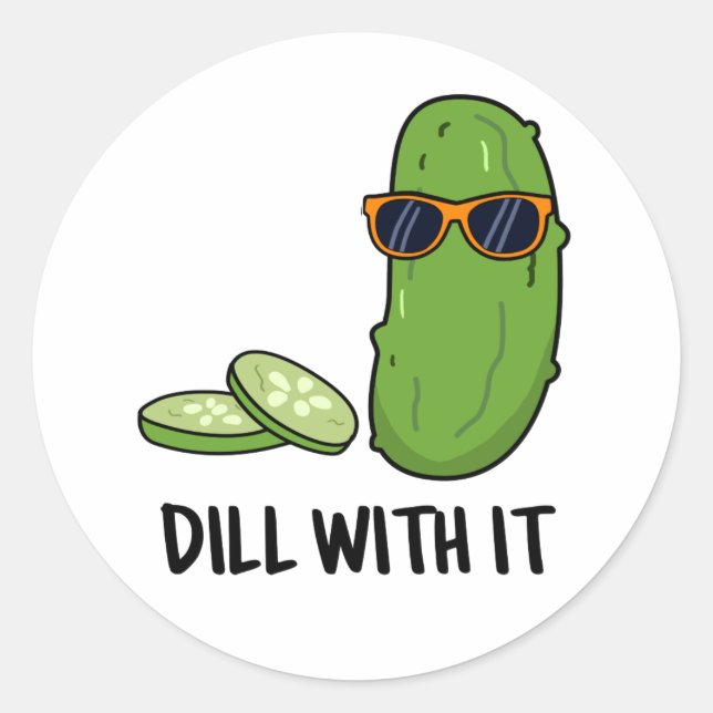 Sticker Rond Dill Avec Il Dill Dill Picket Pun (Devant)