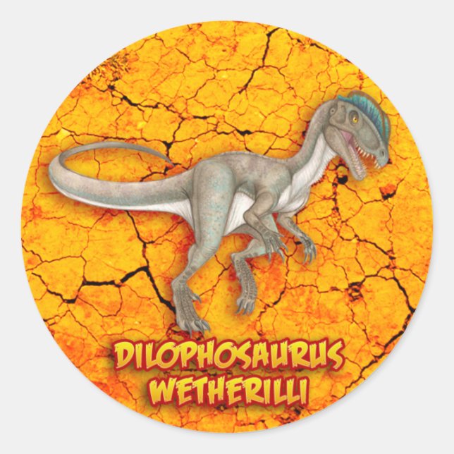 Sticker Rond Dilophosaurus (Devant)
