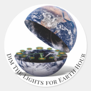 Sticker Rond Dim The Lights Earth Hour