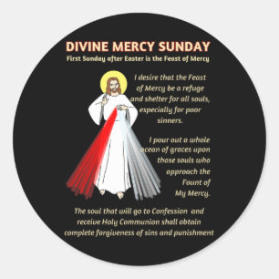 Sticker Rond Dimanche de la Miséricorde Divine Premier dimanche