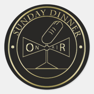 Sticker Rond Dimanche Dîner Stciker Bk