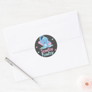 Sticker Rond Dimanche jour de fête Kawaii drôle douche d'élépha