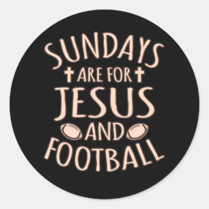 Sticker Rond Dimanche Pour Jésus Et Jeu D'Entraîneurs De Joueur