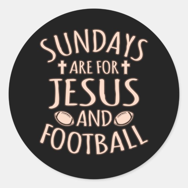 Sticker Rond Dimanche Pour Jésus Et Jeu D'Entraîneurs De Joueur (Devant)