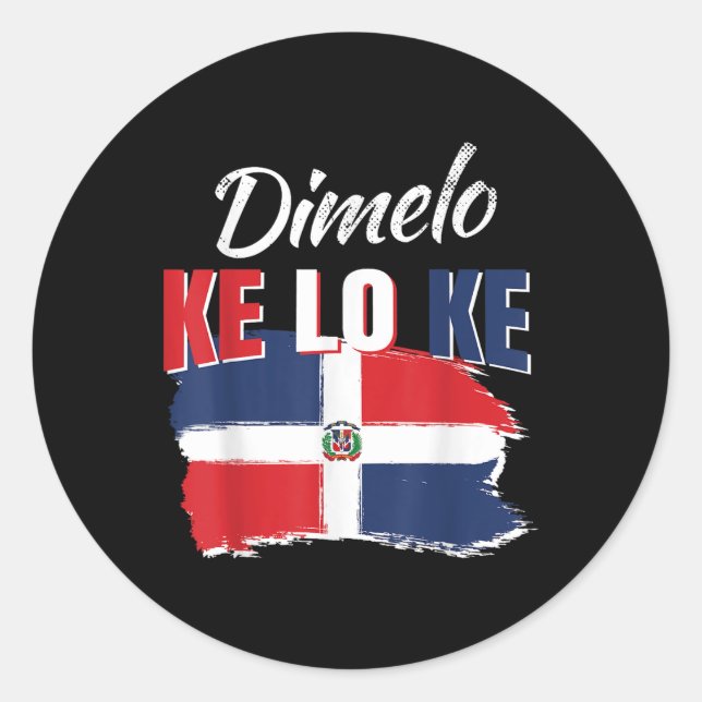 Sticker Rond Dimelo Ke Lo Ke République Dominicaine Drapeau Dom (Devant)