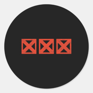 Sticker Rond Dinde de quilles rétro symbole de trois frappes mi