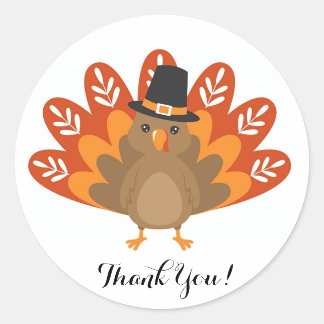 Sticker Rond Dinde de Thanksgiving (Devant)