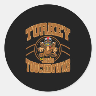 Sticker Rond Dinde de Thanksgiving et touchés de football homme