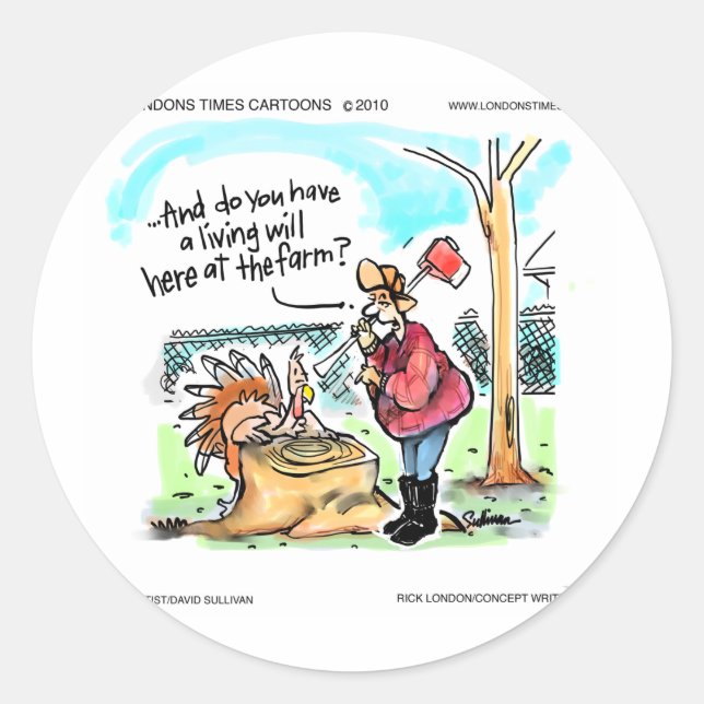 Sticker Rond Dinde de Thanksgiving Testament de vie Cadeaux et  (Devant)