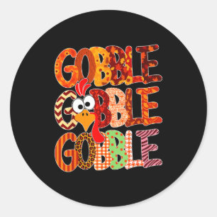 Sticker Rond Dinde drôle de Thanksgiving femme fille glousse gl