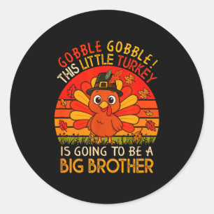 Sticker Rond Dinde vintage va être le grand frère de Thanksgivi
