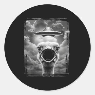 Sticker Rond Dindeur extraterrestre drôle Ufo selfie Thanksgivi