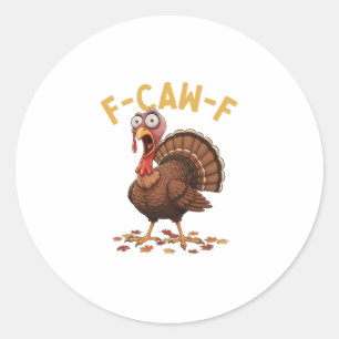 Sticker Rond Dindon drôle de Thanksgiving humour corbeau mème F