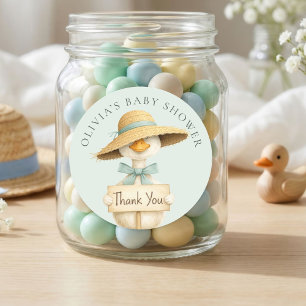 Sticker Rond Dindon mignon et drôle Sage Merci Baby Shower