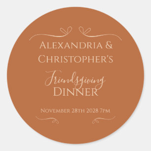 Sticker Rond Dîner chic et élégant de Friendsgiving