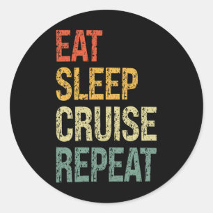 Sticker Rond Dîner Croisière de sommeil Répéter Famille Couple