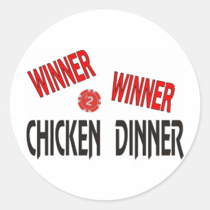 Sticker Rond Dîner de poulet de gagnant de gagnant