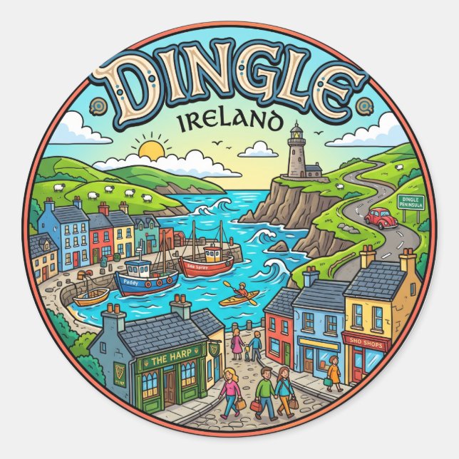 Sticker Rond Dingle Irlande (Devant)