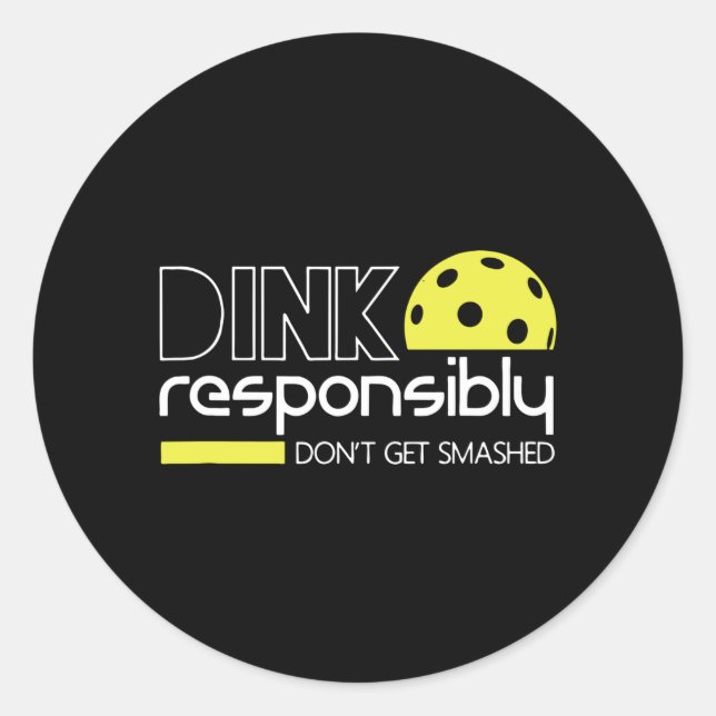 Sticker Rond Dink de manière responsable (Devant)