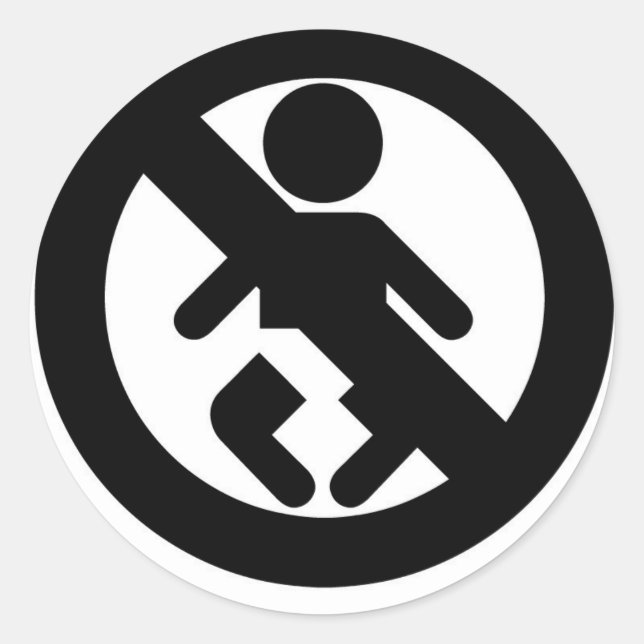 Sticker Rond DINK Spawn Gratuit Pas de bébé (Devant)