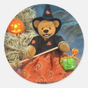 Sticker Rond Dinky Bears Little Witch
