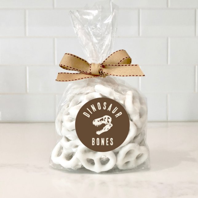 Sticker Rond Dino Dig Dinosaur Bones Excavation Anniversaire Tr (Créateur téléchargé)