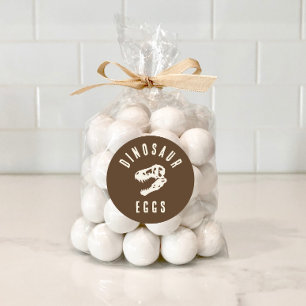 Sticker Rond Dino Dig Dinosaur Oeufs Excavation Anniversaire Tr