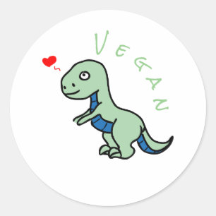 Sticker Rond Dino Dinosaure Végétal