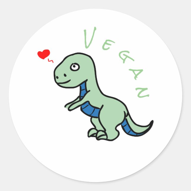Sticker Rond Dino Dinosaure Végétal (Devant)