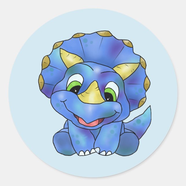 Sticker Rond Dino mignon (Devant)
