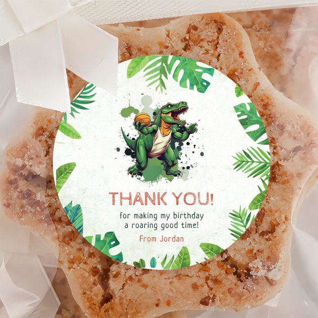 Sticker Rond Dinosaur 1er anniversaire fête (Créateur téléchargé)