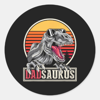 Sticker Rond Dinosaur Animal Papa Fête des pères Cadeau Dadsaur