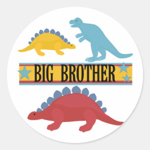 Sticker Rond Dinosaur Big Brother
