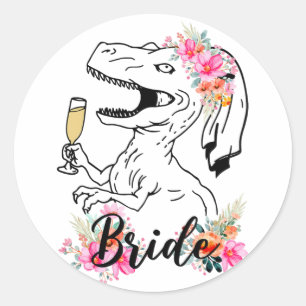 Sticker Rond Dinosaur Bridesmaid Floral Bachelorette Part