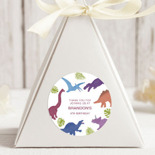 Sticker Rond Dinosaur Cute Dino Enfant Anniversaire Fête Favori
