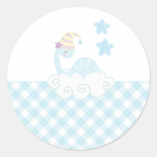 Sticker Rond Dinosaur Dormir