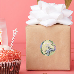 Sticker Rond Dinosaur fête à thème Anniversaire