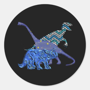 Sticker Rond Dinosaur Gang