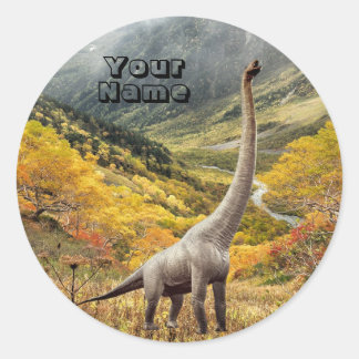 Sticker Rond Dinosaur Jurassic Nom du parc Belle