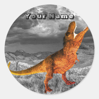 Sticker Rond Dinosaur Jurassic Nom du parc Belle
